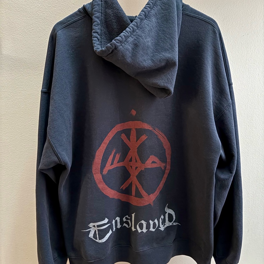 Enslaved Hoodie - Black with Red Print